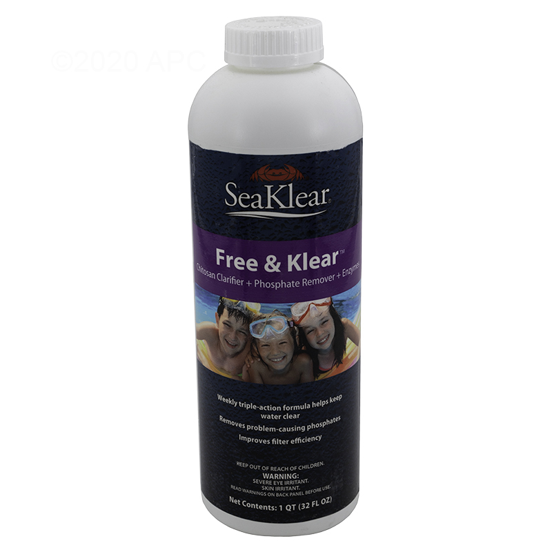 SeaKlear Free and Klear - 1 Quart - Clarifier + Phosphate Remover